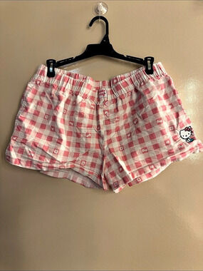 Hello Kitty Gingham Shorts in Pink & White Size XL